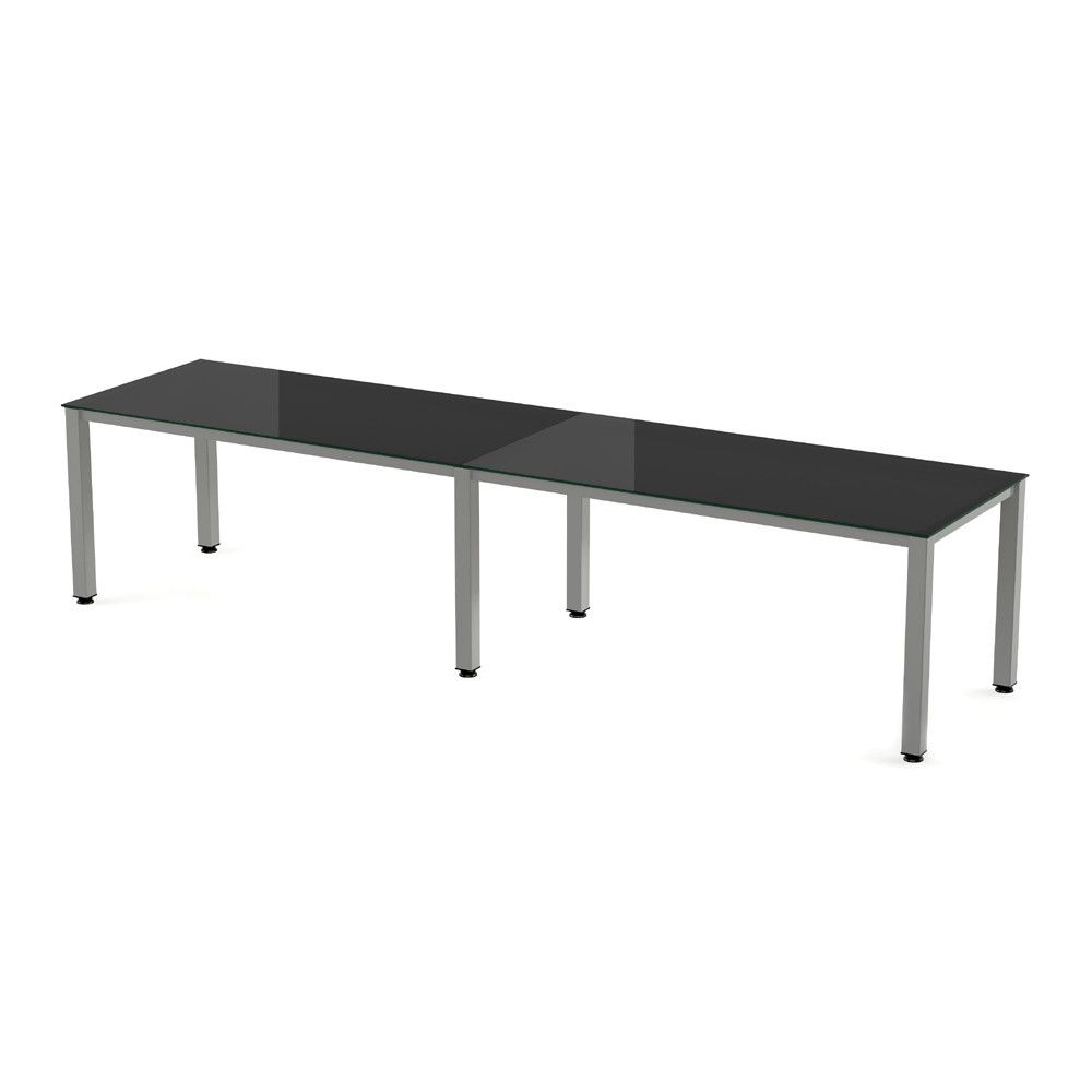 Kit Executive Mesa 320 x 80 Aluminio / Cristal Negro