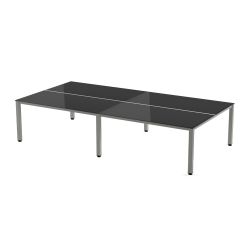 Kit Executive Mesa 360 x 163 Aluminio / Cristal Blanco