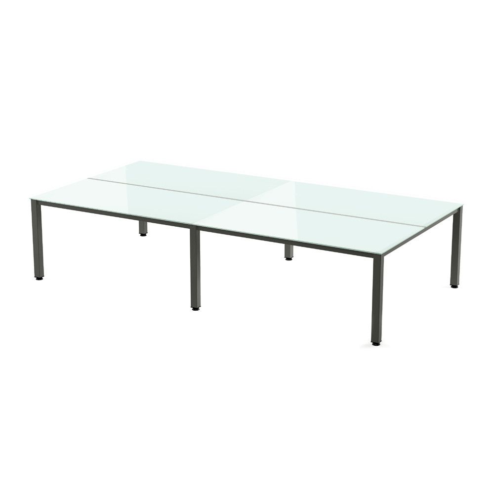 Kit Executive Mesa 360 x 163 Antracita / Cristal Blanco