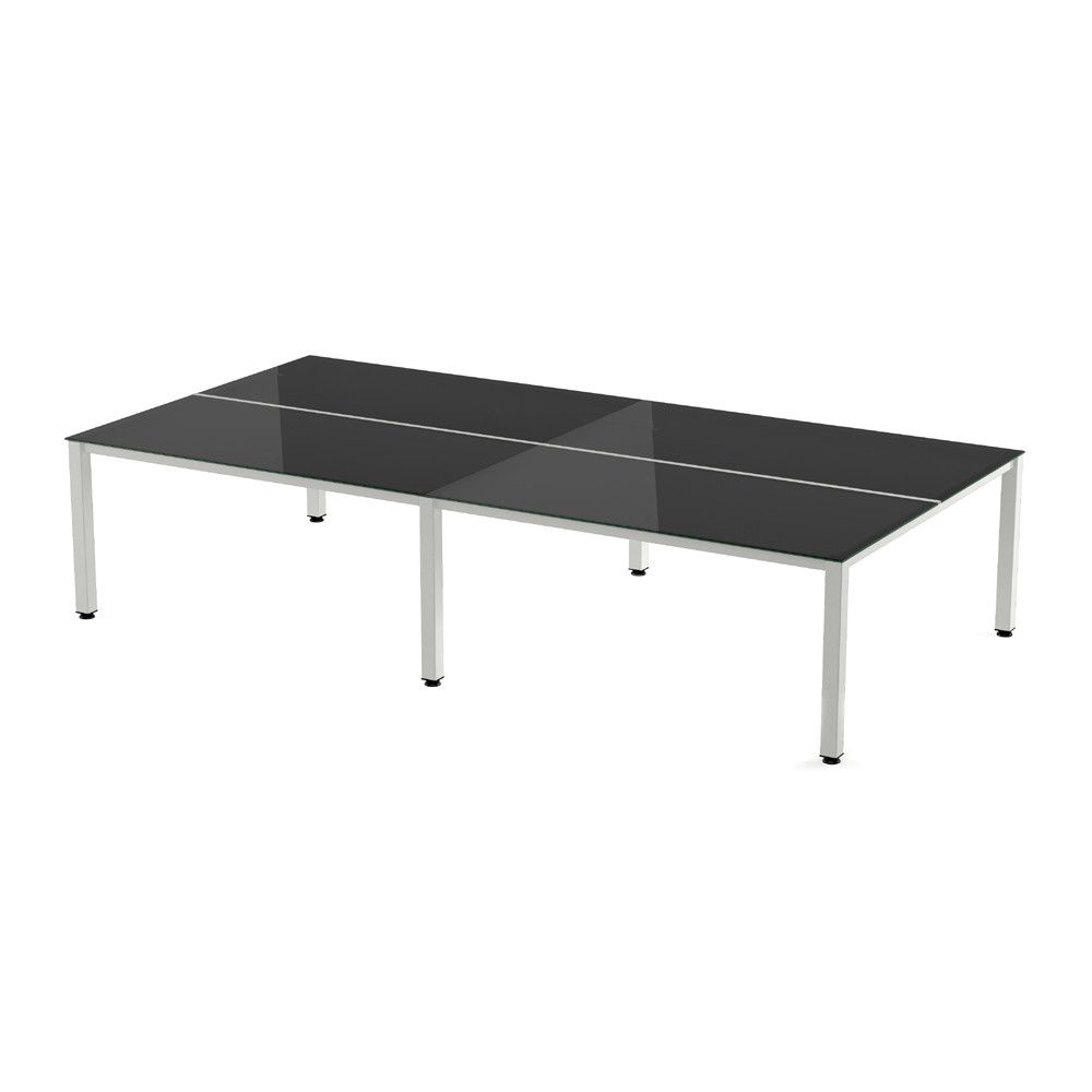 Kit Executive Mesa 360 x 163 Blanco / Cristal Negro