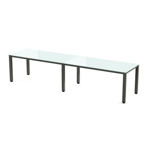 Kit Executive Mesa 360 x 80 Antracita / Cristal Blanco