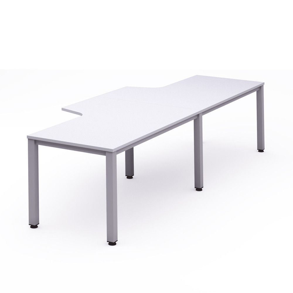 Kit Executive Mesa L Doble 320 x 120 x 80  Aluminio / Blanco