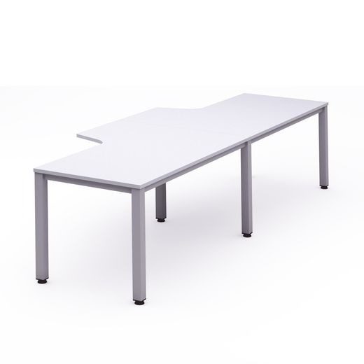 Kit Executive Mesa L Doble 320 x 120 x 80 Aluminio / Blanco