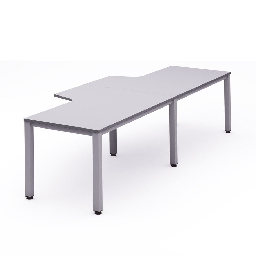 Kit Executive Mesa L Doble 320 x 120 x 80  Aluminio / Gris