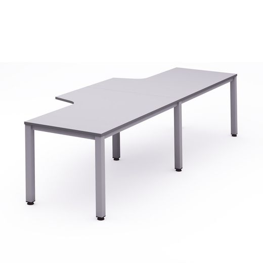 Kit Executive Mesa L Doble 320 x 120 x 80 Aluminio / Gris