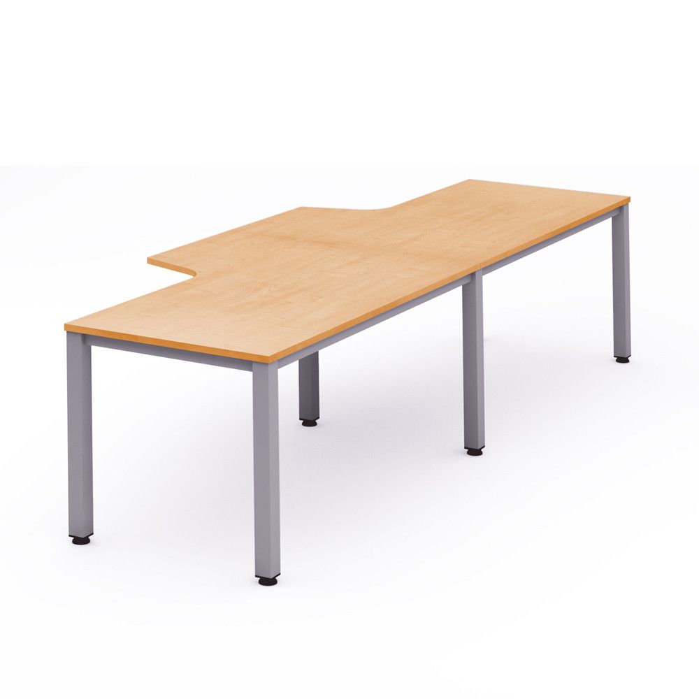 Kit Executive Mesa L Doble 320 x 120 x 80 Aluminio / Haya