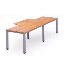 Kit Executive Mesa L Doble 320 x 120 x 80  Aluminio/Roble