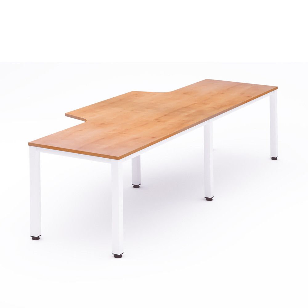 Kit Executive Mesa L Doble 320 x 120 x 80  Blanco/Roble