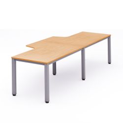 Kit Executive Mesa L Doble 360 x 120 x 80 Aluminio / Haya