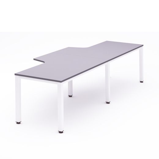 Kit Executive Mesa L Doble 360 x 120 x 80 Blanco / Gris