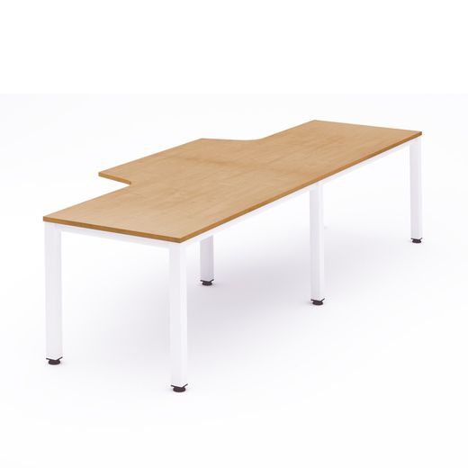 Kit Executive Mesa L Doble 360 x 120 x 80 Blanco / Haya
