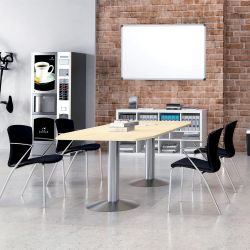 Kit Meeting Mesa 220 x 100 x 72 Aluminio / Roble