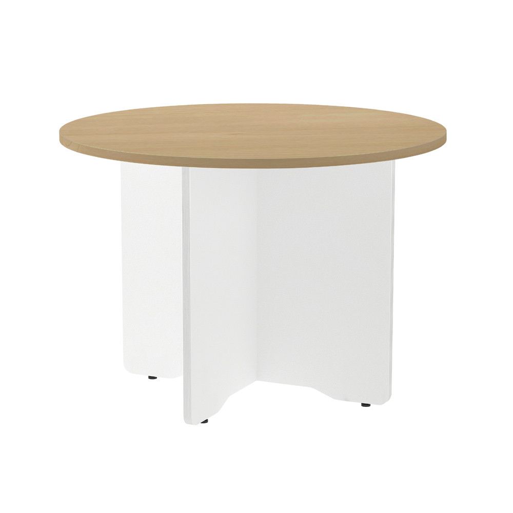 Kit Meeting Mesa Diam. 100 Blanco / Roble