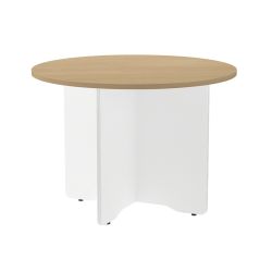 Kit Meeting Mesa Diam. 100 Blanco / Roble