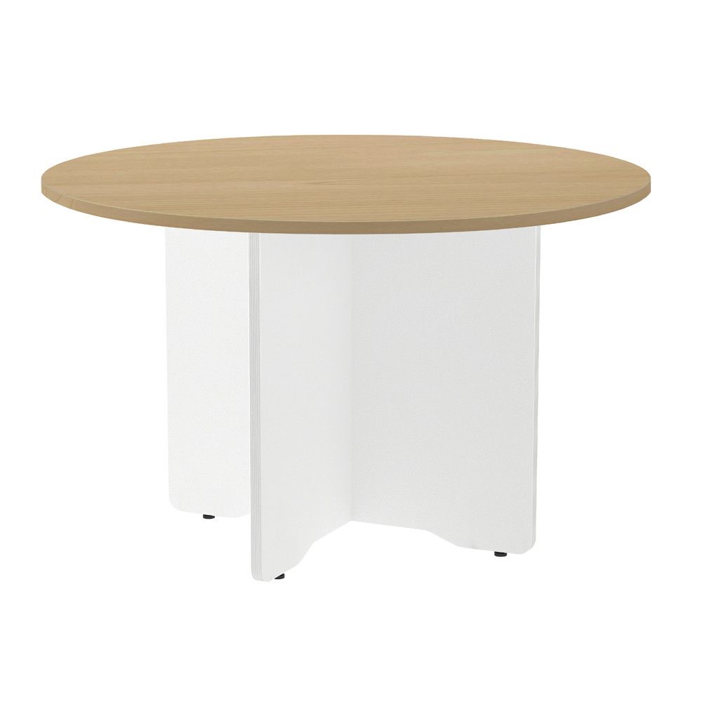 Kit Meeting Mesa Diam. 120 Blanco / Roble