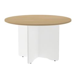 Kit Meeting Mesa Diam. 120 Blanco / Roble