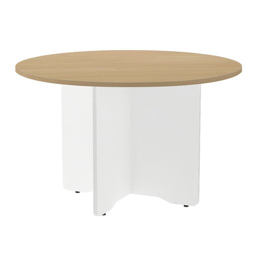 Kit Meeting Mesa Diam. 120 Blanco / Roble