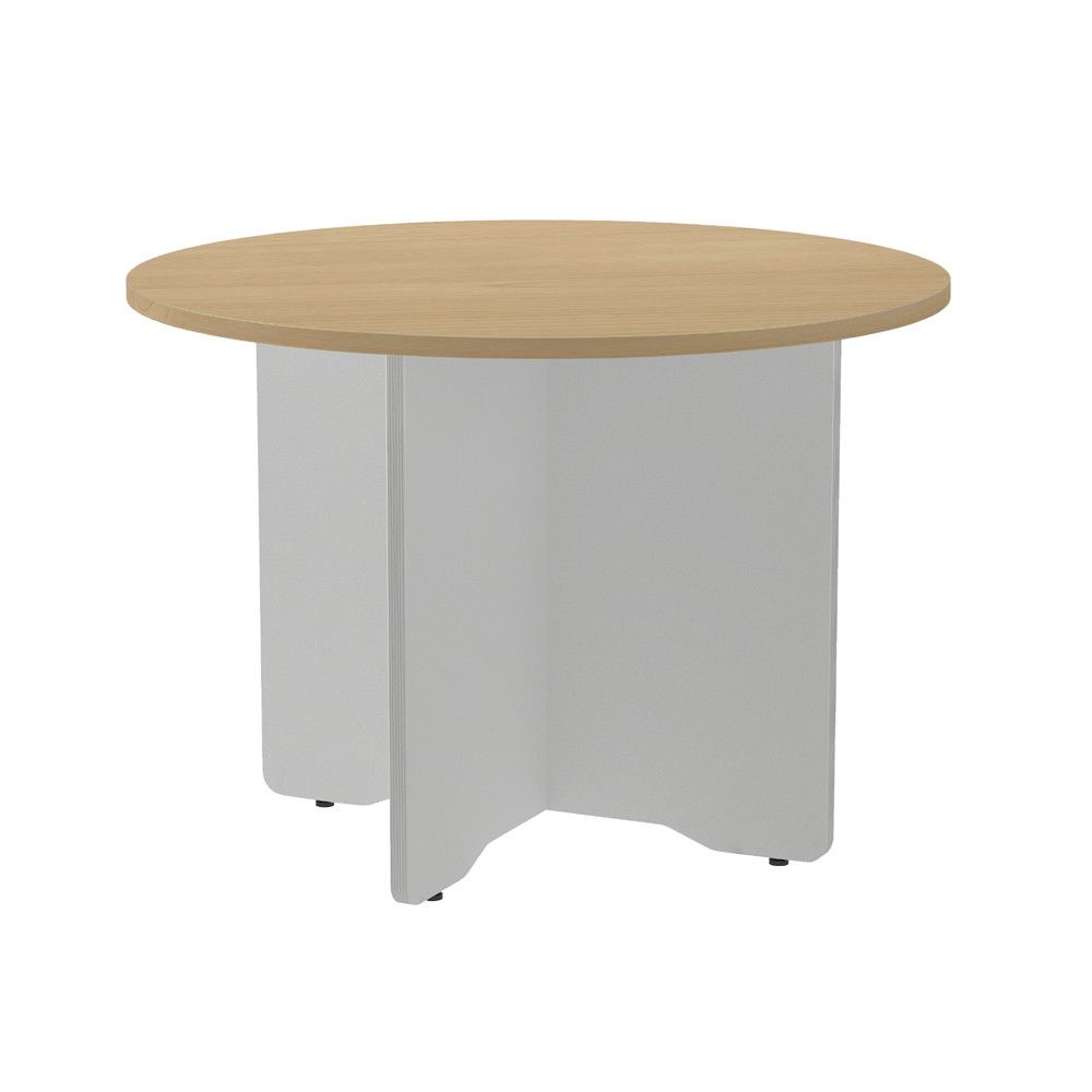 Kit Meeting Mesa Diámetro 100 Aluminio / Roble