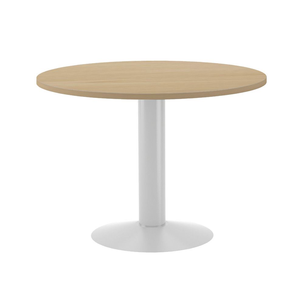 Kit Meeting Mesa Diámetro 100 Blanco / Roble