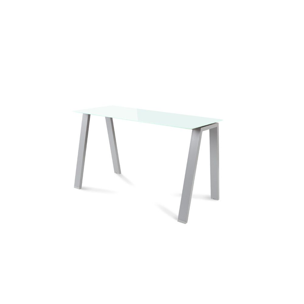 Kit Mesa Blanca 120 x 60 Aluminio / Cristal Blanco