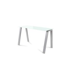 Kit Mesa Blanca 120 x 60 Aluminio / Cristal Blanco