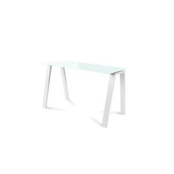 Kit Mesa Blanca 120 x 60 Blanco / Cristal Blanco