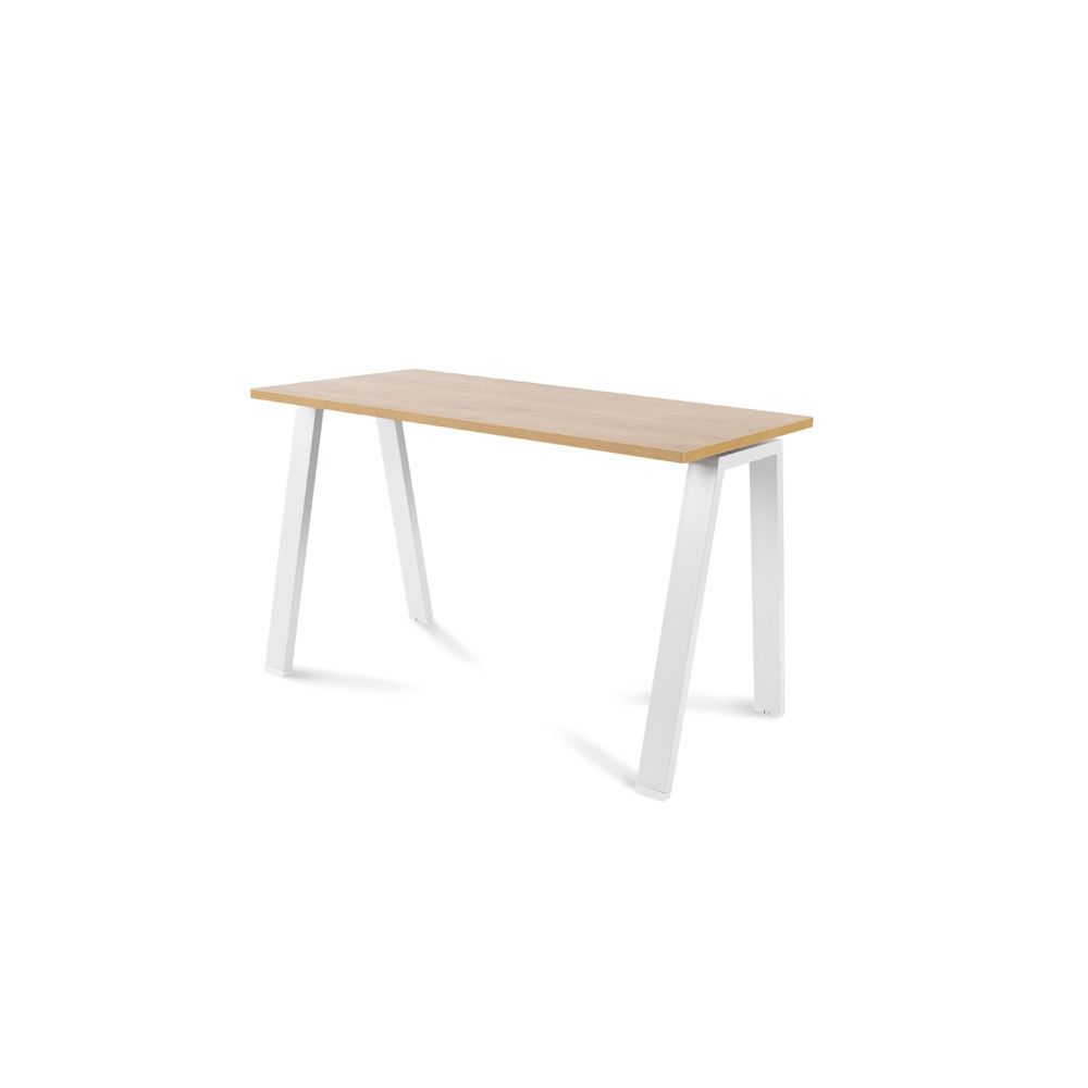 Kit Mesa Blanca 120 x 60 Blanco/ Roble