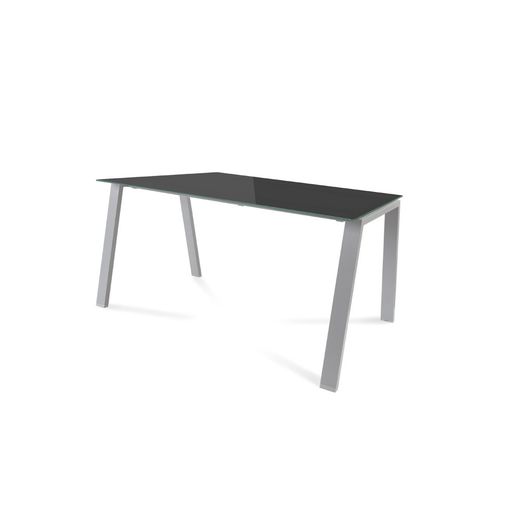 Kit Mesa Blanca 140 x 80 Aluminio / Cristal Negro