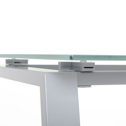 Kit Mesa Blanca 140 x 80 Aluminio / Cristal Negro