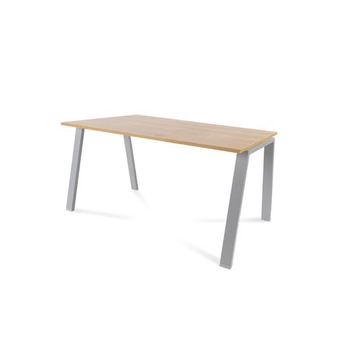 Kit Mesa Blanca 140 x 80 Aluminio / Roble