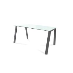 Kit Mesa Blanca 140 x 80 Antracita / Cristal Blanco