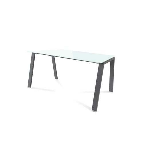 Kit Mesa Blanca 140 x 80 Antracita / Cristal Blanco