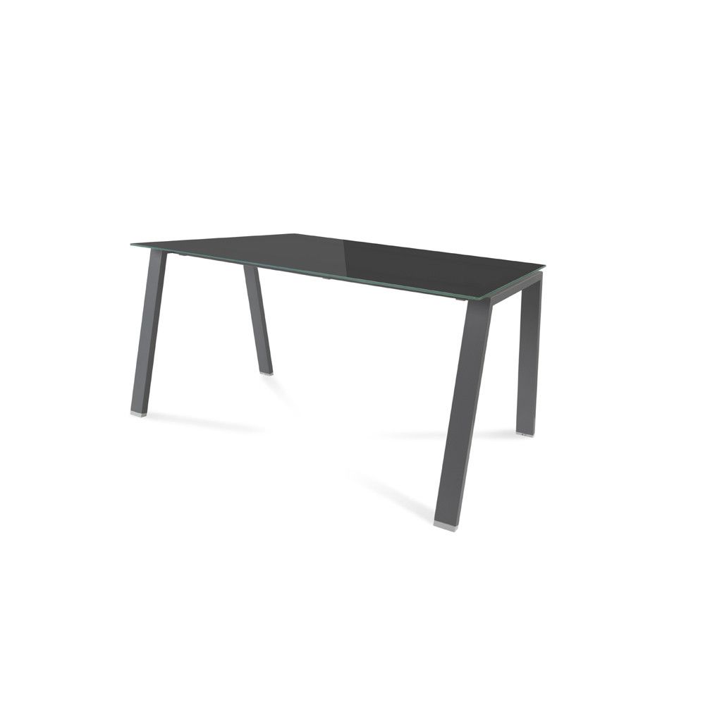 Kit Mesa Blanca 140 x 80 Antracita / Cristal Negro