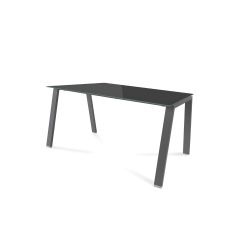 Kit Mesa Blanca 140 x 80 Antracita / Cristal Negro