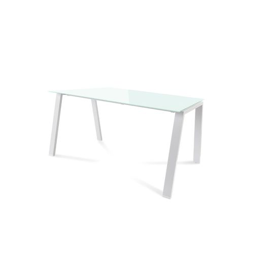 Kit Mesa Blanca 140 x 80 Blanco / Cristal Blanco