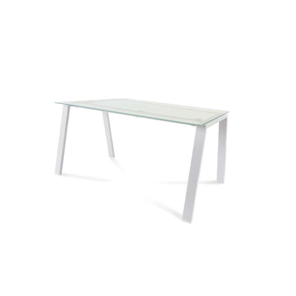 Kit Mesa Blanca 140 x 80 Blanco/ Cristal