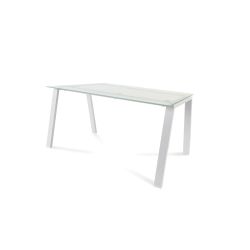 Kit Mesa Blanca 140 x 80 Blanco/ Cristal