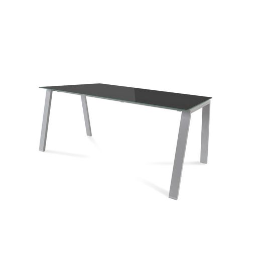 Kit Mesa Blanca 160 x 80 Aluminio/ Cristal Negro