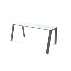 Kit Mesa Blanca 160 x 80 Antracita/ Cristal Blanco