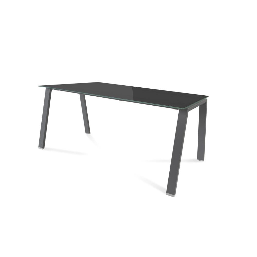 Kit Mesa Blanca 160 x 80 Antracita/ Cristal Negro