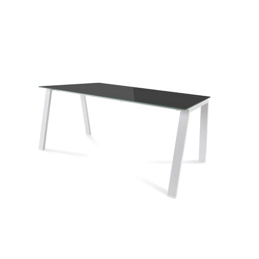 Kit Mesa Blanca 160 x 80 Blanco/ Cristal Negro