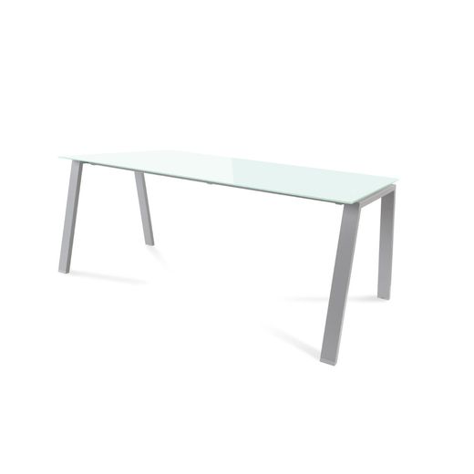 Kit Mesa Blanca 180 x 80 Aluminio/ Cristal Blanco