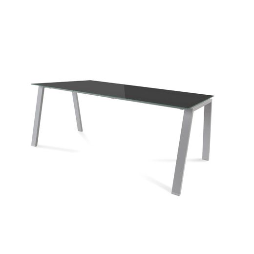 Kit Mesa Blanca 180 x 80 Aluminio/ Cristal Negro