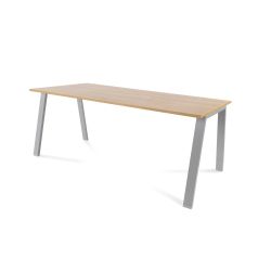 Kit Mesa Blanca 180 x 80 Aluminio / Roble