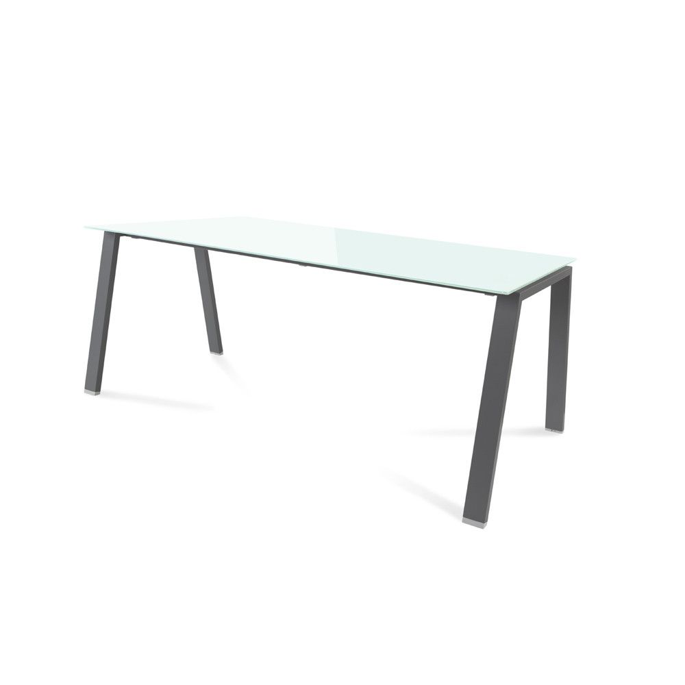 Kit Mesa Blanca 180 x 80 Antracita/ Cristal Blanco