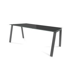 Kit Mesa Blanca 180 x 80 Antracita/ Cristal Negro