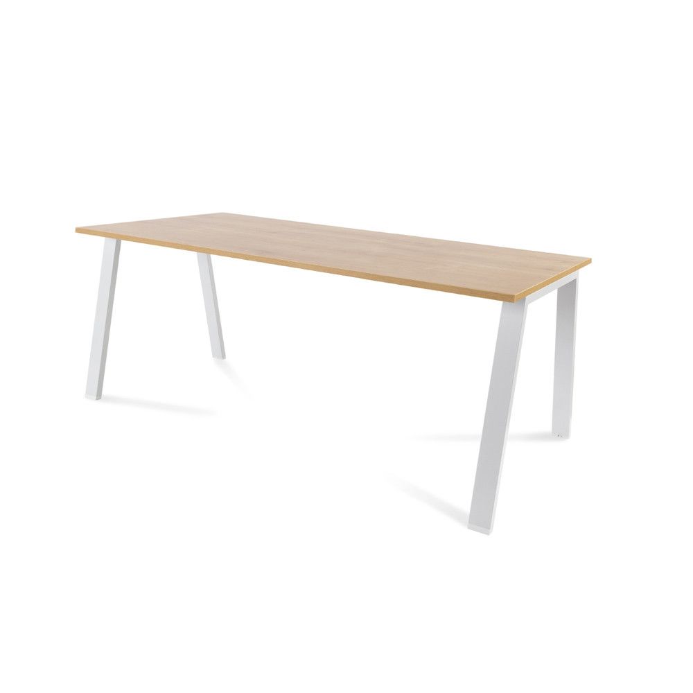 Kit Mesa Blanca 180 x 80 Blanco/ Roble