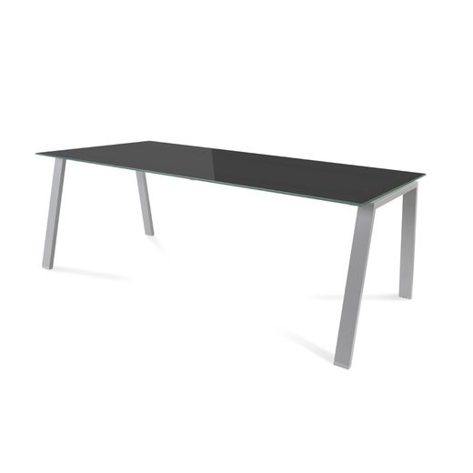 Kit Mesa Blanca 200 x 100 Aluminio/ Cristal Negro