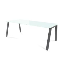 Kit Mesa Blanca 200 x 100 Antracita/ Cristal Blanco