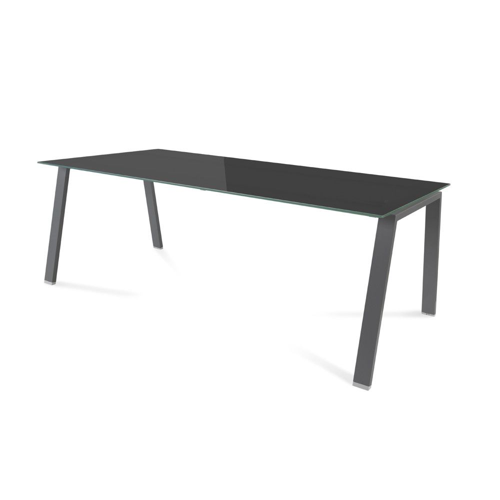 Kit Mesa Blanca 200 x 100 Antracita/ Cristal Negro